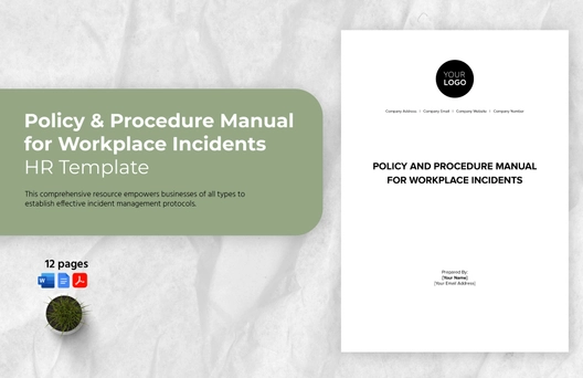 Policy & Procedure Manual for Workplace Incidents HR Template