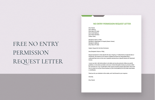 No Entry Permission Request Letter
