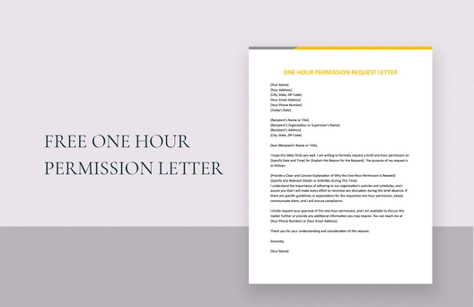 One Hour Permission Request Letter