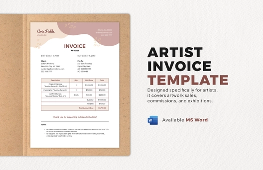 Artist Invoice Template Artist Invoice Template