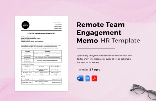 Remote Team Engagement Memo HR Template