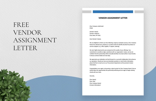 Vendor Assignment Letter