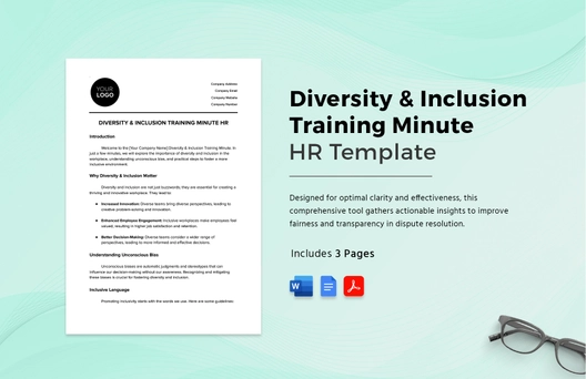 Diversity & Inclusion Training Minute HR Template