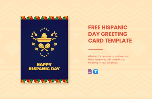 Hispanic Day Greeting Card Template