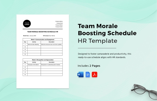 Team Morale Boosting Schedule HR Template Team Morale Boosting Schedule HR Template