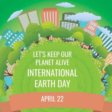 Free International Earth Day Pinterest Profile Photo Template to Edit Online
