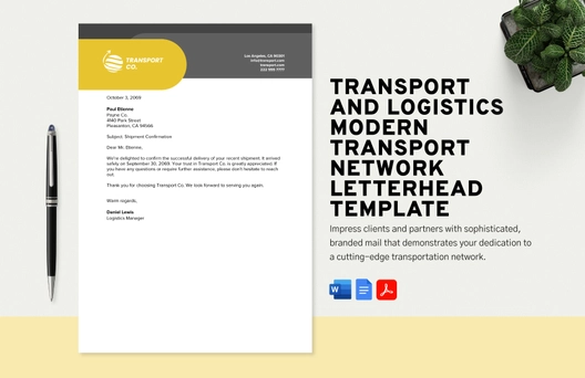 Transport and Logistics Modern Transport Network Letterhead Template