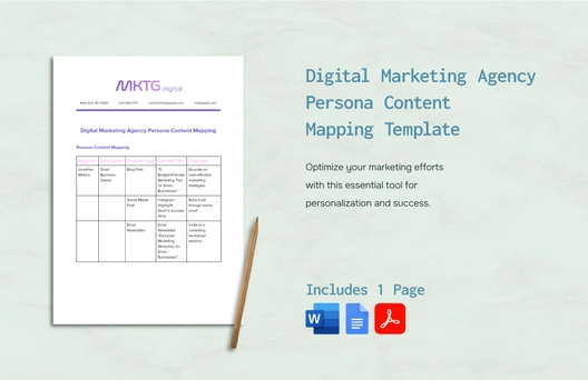 Digital Marketing Agency Persona Content Mapping Template