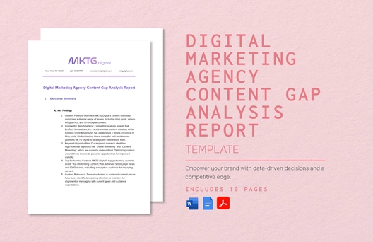 Digital Marketing Agency Content Gap Analysis Report Template