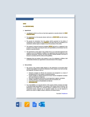 Executive Director Appointment Letter
