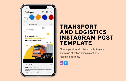 Transport and Logistics Instagram Post Template