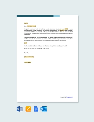 Patient Termination Letter Due to Non-Compliance