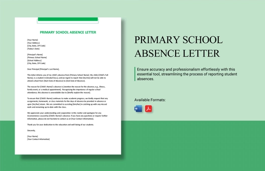 Primary School Absence Letter