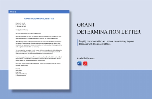 Grant Determination Letter