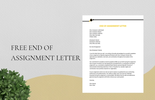 End Of Assignment Letter