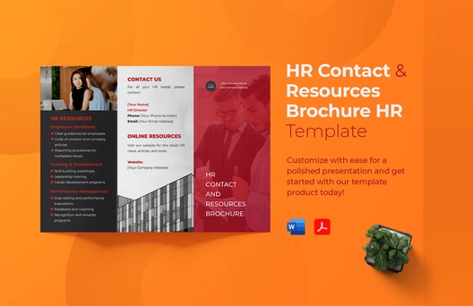 HR Contact and Resources Brochure HR Template