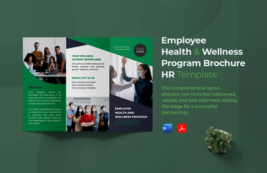 Employee Health and Wellness Program Brochure HR Template
