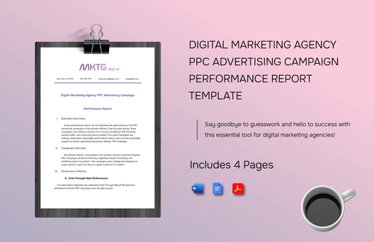 Digital Marketing Agency PPC Advertising Campaign Performance Report Template
