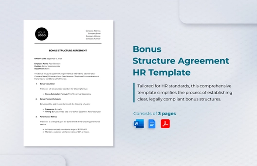 Bonus Structure Agreement HR Template Bonus Structure Agreement HR Template