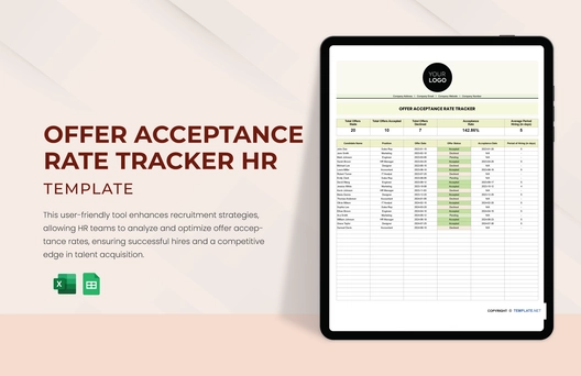 Offer Acceptance Rate Tracker HR Template