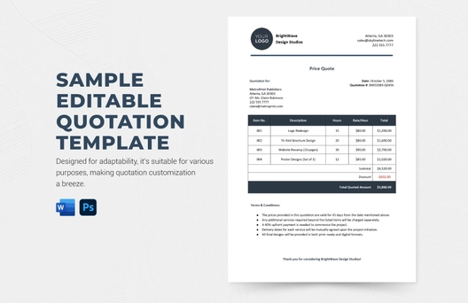 Sample Editable Quotation Template