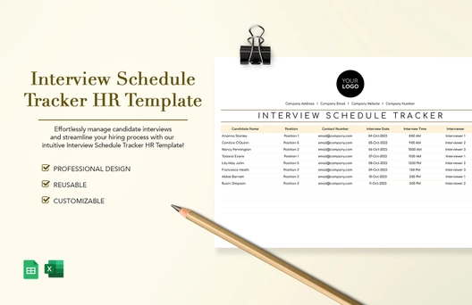 Interview Schedule Tracker HR Template