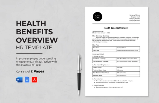 Health Benefits Overview HR Template