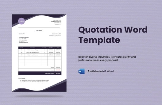 Quotation Word Template
