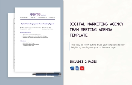 Digital Marketing Agency Team Meeting Agenda Template Digital Marketing Agency Team Meeting Agenda Template