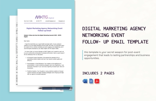 Digital Marketing Agency Networking Event Follow-up Email Template