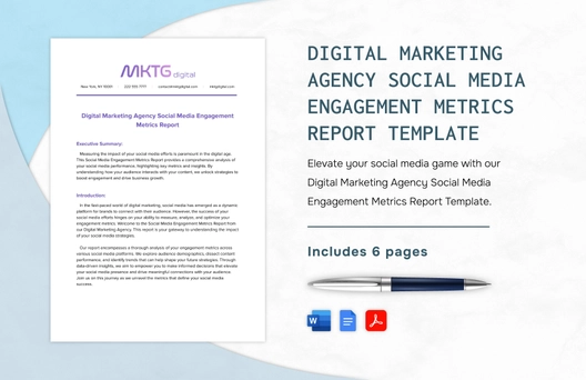 Digital Marketing Agency Social Media Engagement Metrics Report Template