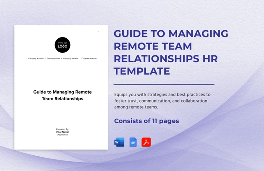 Guide to Managing Remote Team Relationships HR Template