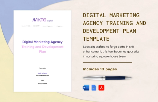 Digital Marketing Agency Training and Development Plan Template