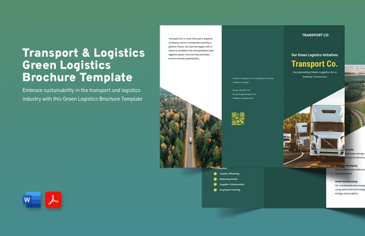 Transport and Logistics Green Logistics Brochure Template