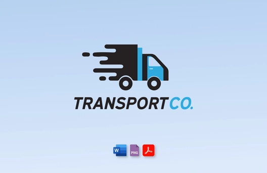 Transport and Logistics Vehicle Door Logo Design Template