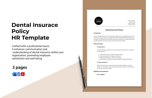 Dental Insurance Policy HR Template