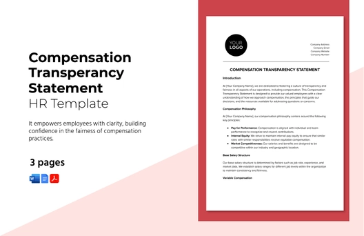 Compensation Transparency Statement HR Template Compensation Transparency Statement HR Template