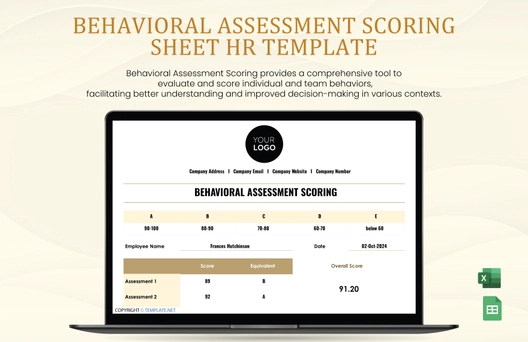 Behavioral Assessment Scoring Sheet HR Template