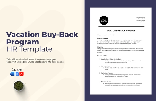 Vacation Buy-Back Program HR Template