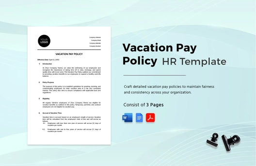 Vacation Pay Policy HR Template