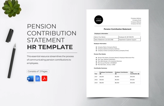 Pension Contribution Statement HR Template Pension Contribution Statement HR Template