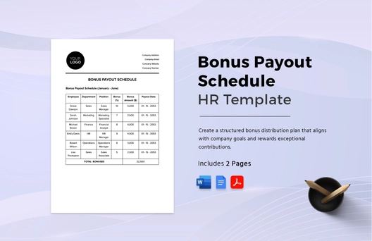 Bonus Payout Schedule HR Template Bonus Payout Schedule HR Template