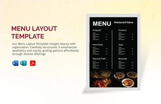 Menu Layout Template