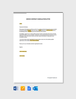 Service Contract Cancellation Letter