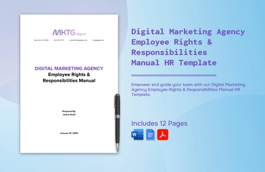 Digital Marketing Agency Employee Rights & Responsibilities Manual HR Template
