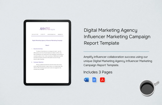 Digital Marketing Agency Influencer Marketing Campaign Report Template