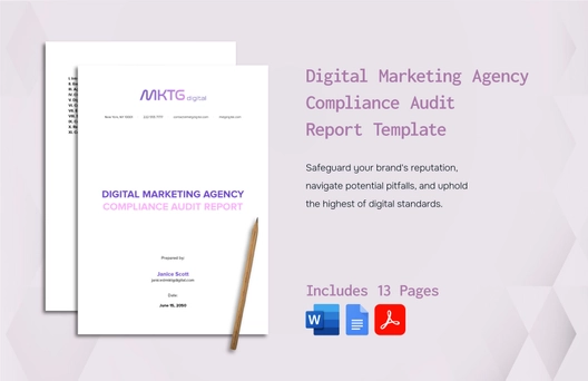 Digital Marketing Agency Compliance Audit Report Template Digital Marketing Agency Compliance Audit Report Template