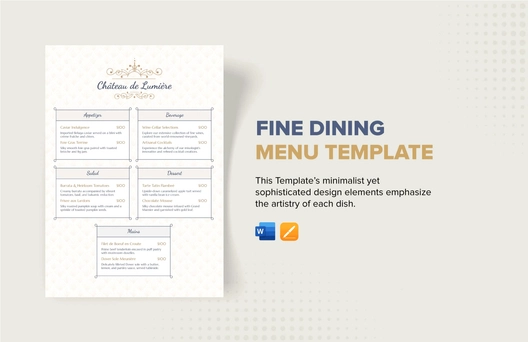 Fine Dining Menu Template
