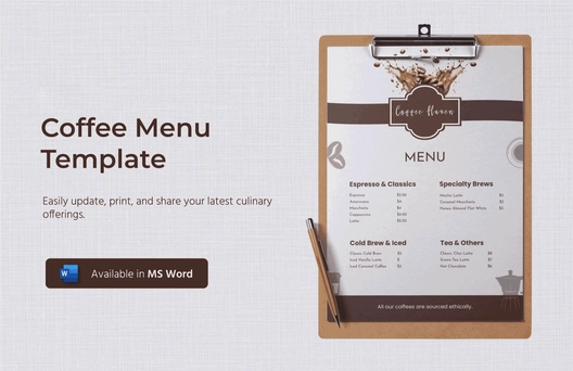 Coffee Menu Template