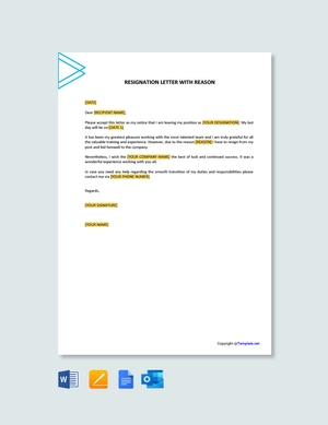 Resignation Letter with Reason
